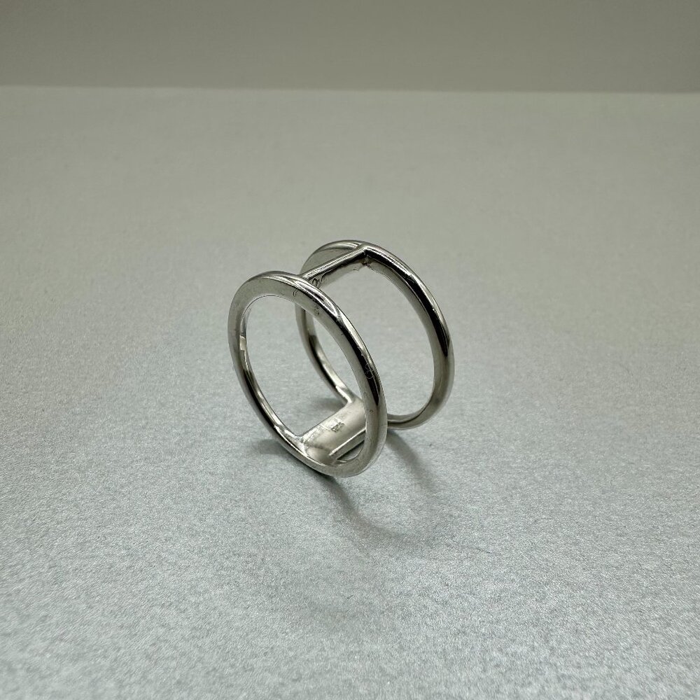 Solid Double Band Bar Ring in 925 Sterling Silver